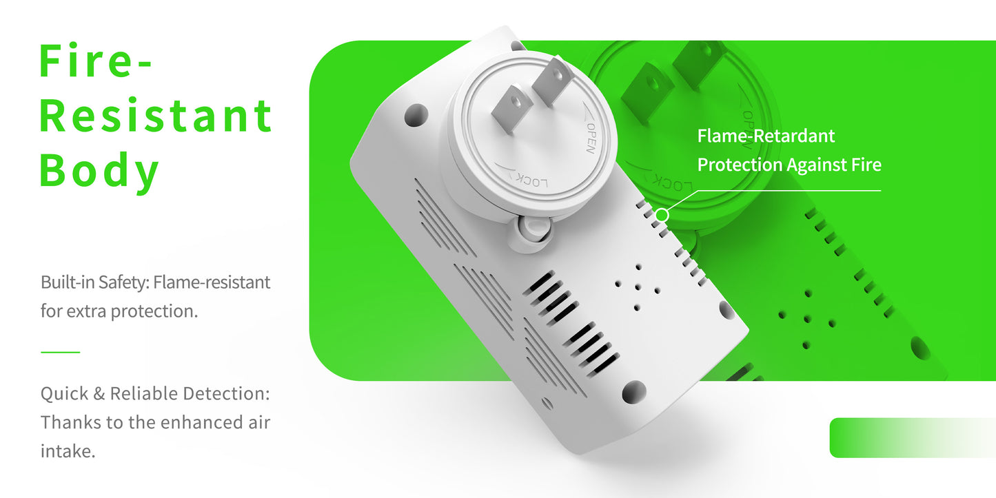 253 D Plug in All-in-One CO, Gas & Smoke Detector with battery backup Portable Real-Time Monitoring & Smart Socket alarm suitable for home & RVs and hotels